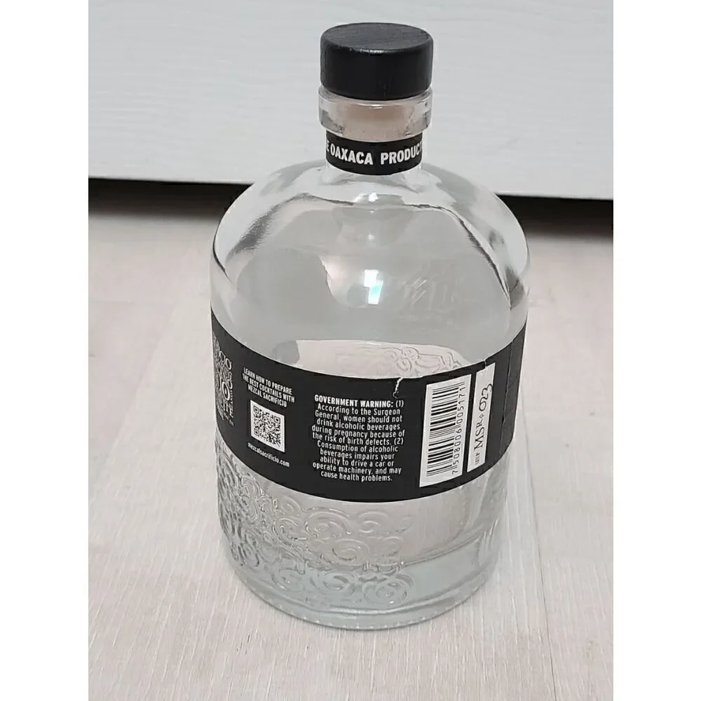 EMPTY Collectible Top Shelf Tequila Mezcal Sacrificio Reposado Bottle